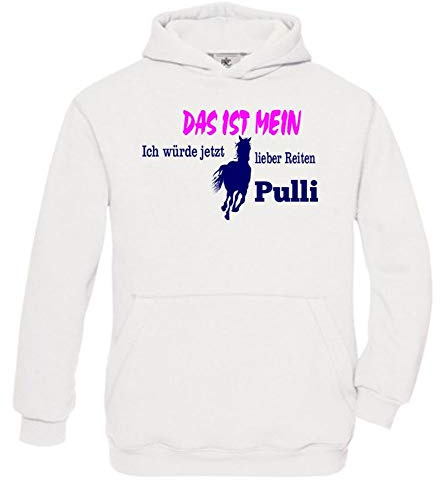 Das ist Mein ICH WÜRDE JETZT Lieber REITEN Pulli ! Hoodie Sweatshirt mit Kapuze Gr. 116 128 140 152 164 cm Reiten Pferde