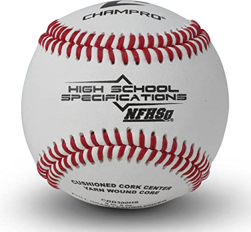 Champro Nfhs Official League Baseball – Vollnarbenleder, weiß, N/A