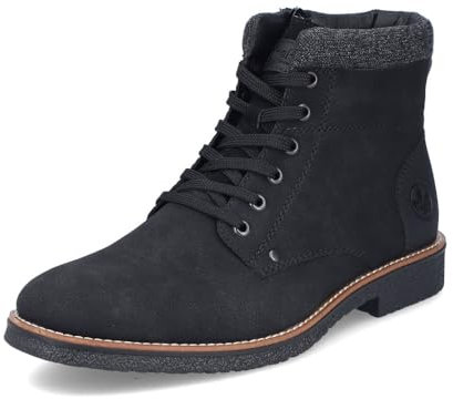 Rieker Herren Schnürstiefeletten 33640, Männer Stiefeletten,Chukka Boots,schnürboots,Boots,Stiefel,Bootee,Booties,schwarz (01),46 EU / 11 UK