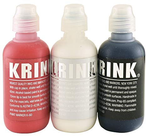 Krink K-60 Paint Markers, 3 Pack Includes Black, White, and Red (K60-3pk)
