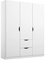 Rauch Möbel Alvara Schrank Drehtürenschrank in Weiß 2-türig mit 2 Schubladen, inklusive Zubehörpaket Basic 1 Kleiderstange, 3 Einlegeböden BxHxT 136x197x54 cm