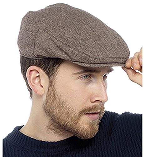 Tom Franks Herren gefütterte Karierte Schiebermütze, braun, M/L
