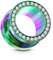 beyoutifulthings Ohr-Tunnel Zirkonia-Kranz Regenbogen Clear Ohr-Piercing Edelstahl Ohr-Schmuck Screw Fit Flesh Plug Schraub-Verschluss 25mm