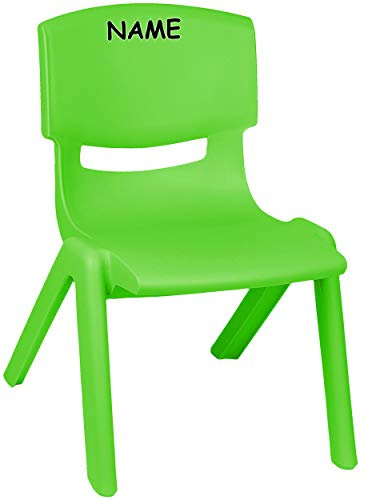 alles-meine.de GmbH Kinderstuhl/Stuhl - Farbwahl - grün - inkl. Name - Plastik - bis 100 kg belastbar/kippsicher - für INNEN & AUßEN - 0-99 Jahre - stapelbar - Garten - Kin..