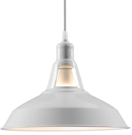 DC VOLTAGE 30 cm Metall-Deckenleuchtenschirm leicht zu montieren Pendelleuchte für Schlafzimmer Flur Büro Café Restaurant – Moderne Industriebeleuchtung (Weiss)
