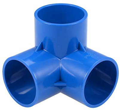 Raccordo a 3 vie in PVC angolato 50 mm, raccordi angolari a T blu 4 pezzi