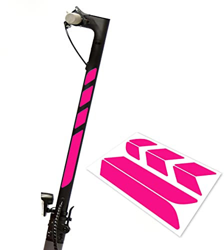 Lenkstange Aufkleber Bogen Universal für E-Scooter ca. 34-44cm Lang und 3cm Breit (Neon-Pink)