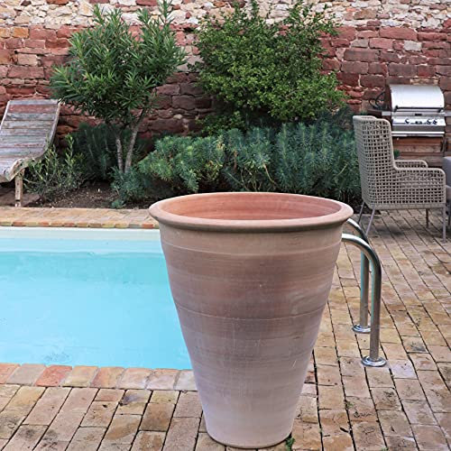 Kreta Keramik Grand pot de fleurs en terre cuite faite à la main 90 cm – Absolument résistant au gel – Pot de fleurs pour jardin et terrasse, hibiscus