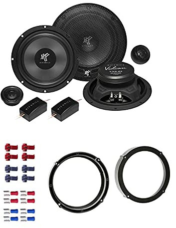 Hifonics VX 6.2E Lautsprecher mit Einbauset passend für VW Volkswagen Golf VII + Variant ab 2012 Türen vorne 400 Watt 165mm 2 Wege Kompo