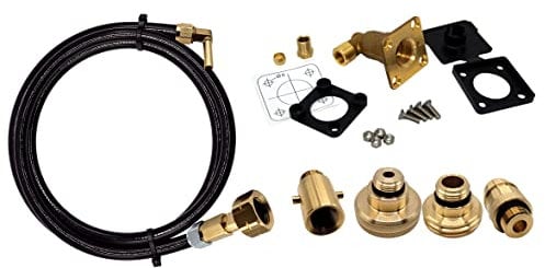 Gomet LPG GPL Kit de recharge de bouteille de gaz européen avec tous les adaptateurs GPL ACME Dish EURONOZZLE BAYONET et point de remplissage de valve anti-retour