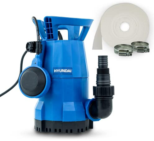 Hyundai 250W Submersible Water Pump, 25-32mm / 1-1/2 Hose, Lightweight, Clean Water, 6m Lift