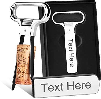 Dinikally Personalised Custom Corkscrew with Two Prong and Engraved Text Beer Opener (sty1)