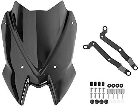 TAZGANTAX Motorrad PC Kunststoff Windschutzscheibe Windabweiser passend für Ka-wa-sa-ki Z900 Z-900 Z 900 Zubehör 2020 2021 2022 2023 2024 (Rauch)