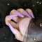 Allereya Super Lange Coffin Kunstnägel Ballerina Lila Press on Nails Prom Party Clip on Nails Super Lange Full Cover Acrylnägel Kunst für Frauen und Mädchen 24 Stück (Lila)