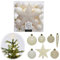 Christbaumkugeln Weihnachtskugeln 33 Stück Perle Champagner Set Ø 5cm 6cm 8cm Kunststoff Mix mit Sternspitze