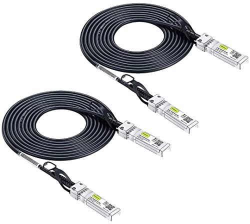 [2 Stück] 10Gtek SFP+ DAC Twinax Kabel 5-Meter(16.5ft), 10G SFP+ to SFP+ Direct Attach Copper Passive Cable für Cisco SFP-H10GB-CU5M, Ubiquiti UniFi, TP-Link, Netgear, D-Link, Zyxel, Mikrotik and More