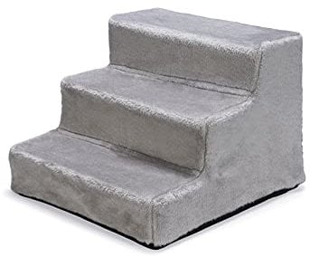 Karlie Easy Step Hundetreppe, Hundezubehör, Plüsch/Holz, Grau -