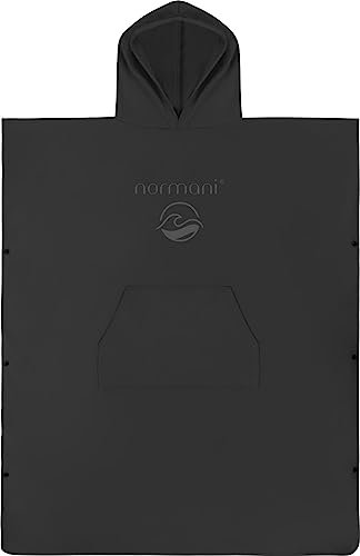 Badehandtuch mit Kapuze Badeponcho für Damen und Herren - Umziehhilfe, Surfer Poncho und Badetuch in Einem - perfekt für den Strand, Schwimmbad oder Campingplatz Farbe Schwarz Größe 90x220 cm