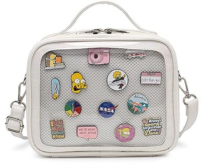 RAINBOW SMILE Ita Bag Kawaii Crossbody Geldbörse Messenger Clear Shoulder Bags Pin Display Bag, 23-Laser-Weiß