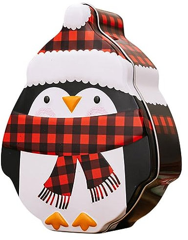 ABOOFAN Weihnachtsdose Aus Blech Pinguin-leckerli-dose Aufbewahrungsbehälter Aus Metall Vorratsdose Keksdose Aus Metall Kleine Dosen Für Süßigkeiten Leere Lebkuchenmann Weißblech