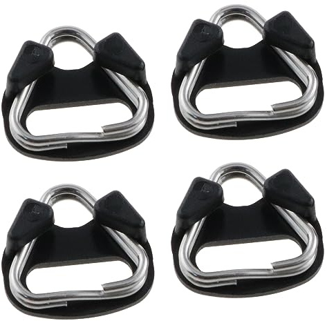 Heyous 2 Paar 4 Stück Edelstahl Dreieck Spaltring Edelstahl Lug Ring Kameragurt Dreieck Spaltring Adapter riangle Split Ring Haken Kunststoffkappe für Kamera Schultergurt