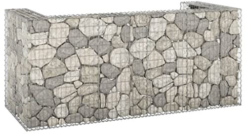 SKM Paroi gabion pour poubelles en acier galvanisé 254 x 100 x 110 cm, poids : 37,05 kg, 151300