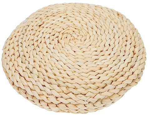 Warmhm 1Stk Tatami aus Stroh Kissen dekorativ dekorative Kissen Yoga-Polster Yoga-Essen Meditation gewebte Unterlage Yogamatte aus Maiskleie verdicken Sitzkissen Rundes Kissen Yoga Matte