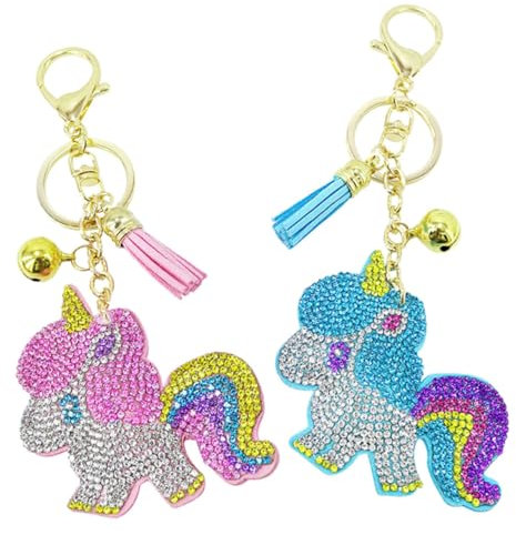 2st Tier-schlüsselanhänger Glitzer-Einhorn-schlüsselanhänger Einhorn-partybevorzugung Schlüsselanhänger Zum Aufhängen Einhorn-partygeschenk Mädchen Geldbörse Legierung Rucksack