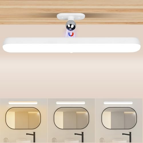 CBJKTX Unterbauleuchte Küche LED Dimmbar Schminktisch Lampe mit Bewegungssensor - Kabellos Spiegellampe USB Aufladbar Akku Schranklicht Magnet Unterschrank Beleuchtung 360° Schwenkbar Küchenlampe