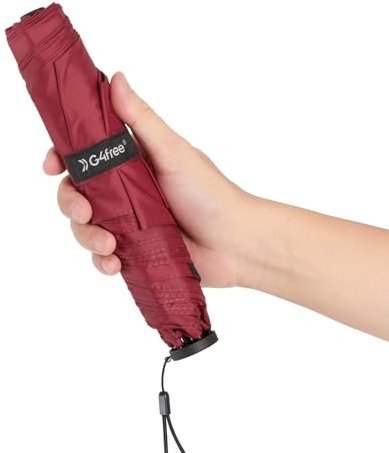 G4Free Paraguas compacto y paraguas de viaje, 115 g, ultraligero, ultrapequeño, UPF 50+ Mini UV, varillas de fibra de carbono