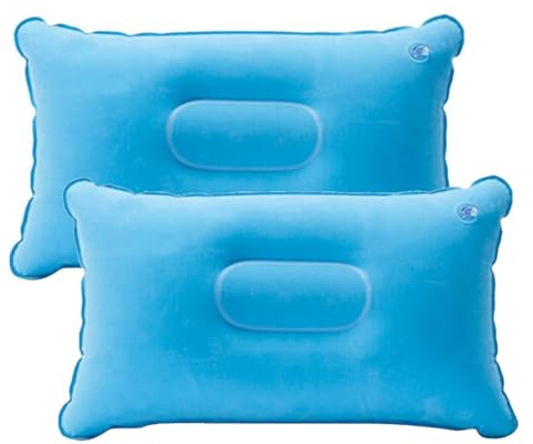 GXGM 2 Stück 34 * 22CM Kissen aufblasbar,nackenkissen aufblasbar,Aufblasbares kopfkissen,Aufblasbares Kissen Camping Reisekissen Luftkissen Kopfkissen, Nackenkissen Strandkissen(Himmelblau)