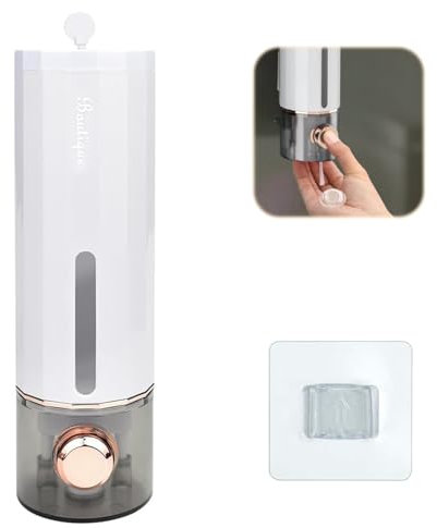 Seifenspender für Badezimmer, Wand, 400 ml, mit Klebehaken, Gel- und Shampoo-Spender ohne Bohren, Seifenspender für Badezimmer, Wand für Küche