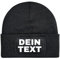 NIMAMA Unisex Erwachsenen Mütze Beanie Bedrucken Lassen - Mit Wunschtext personalisiert - Individuell als Geschenk für Herren und Damen selbst gestalten - Schwarz