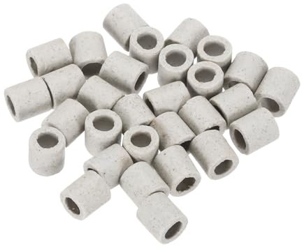 sourcing map 30pcs Ceramic Tube Insulated Electronic Wire Bundle Protection Heat Insulation Tube 6x9x10mm