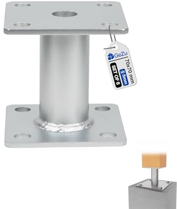 GeZu Impex Post Support 70 x 70 mm Hot Dip Galvanised Set of 8 Holder Elevated Base