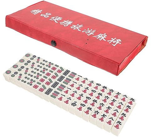 JOINPAYA 1satz Mini Mahjong Set Tragbares Reise Mahjong Spiel Mit Spielsteinen Praktisches Und Lustiges Tischspiel Für Unterwegs Für Partys Und Spieleabende