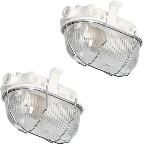 ADAKAT 2er Pack I Kellerlampe Bulkhead E27 IP54, Glasabdeckung, Metallgitter