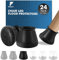 shinfly Stuhlbeinkappen Rund 24 Stück (30.1-40mm), Schutzkappen für Stuhlbeine, Silikon Stuhlbeinschoner für Stühle & Bodenschutz, Filzgleiter für Schräge Stuhlbeine, Geräuscharm【Schwarz】
