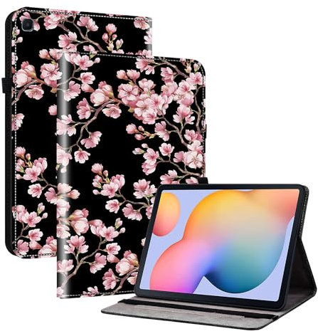 Mldjomid Étui Coque pour Samsung Galaxy Tab S5e 10.5 SM-T720/ SM-T725 (2019) PU Cuir Tablette Housse de Protection avec Support Fonction Flip Cover Case pour Galaxy Tab S5e, Fleurs de Prunier