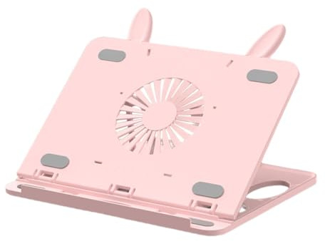 BaotyJie Support pour Ordinateur Portable de Bureau, léger, réglable, Multi-Usage, Pliable, Portable, Universel, avec Base pivotante à 360 degrés, Rose