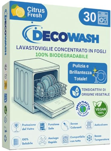 Eco Dishwasher Sheets (Up to 60 Washes) – Plastic-Free, Phosphate- & Chlorine-Free. Biodegradable, Vegan & Safe. Deep Clean, Shine, Protection & Limescale Care