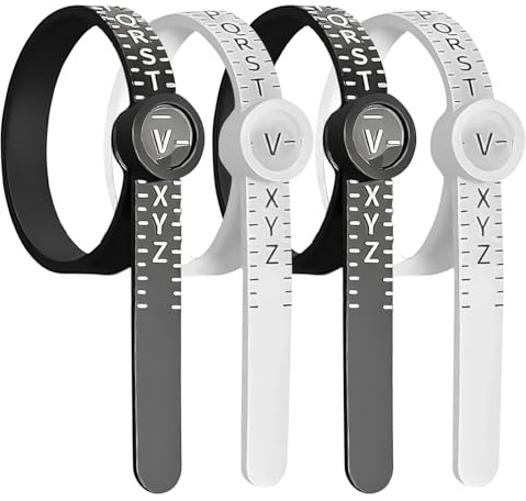 4 Pcs Ring Sizer UK,Adjustable Ring measurement Tool,Toe Rings for Women Men with Magnified Glass,Reusable Finger Size Gauge Jewelry Sizing Tool Sizes A-Z+9