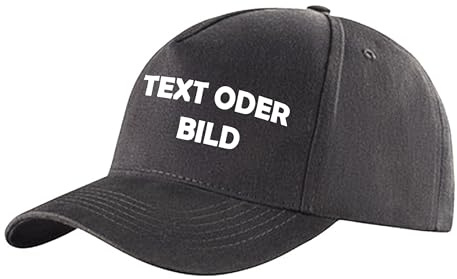 Cappy Kappe Cap personalisiert – Bedrucken mit eigenem Logo, Foto, Text | Basecap bedrucken lassen | eigenem Firmenlogo, Foto, Wunschtext | Herren Damen | aus Baumwolle | Firmenbekleidung
