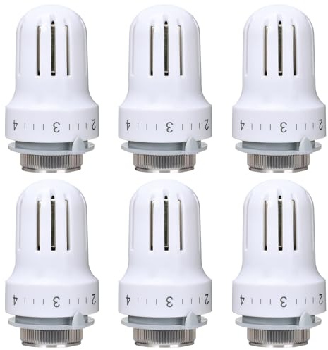 Valve Technik Thermostatkopf Heizkörperventil für Gewinde M30x1.5（6） | Thermostat Heizung, Thermostat-Kopf Ersatzkopf Heizungsthermostat Heizkörperthermostat für Zuhause Büro