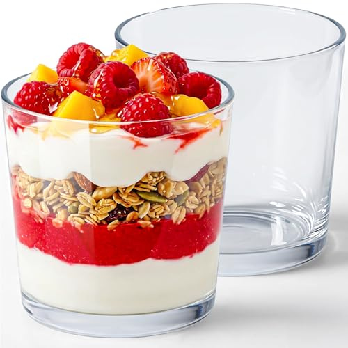 KONZEPT Dessertgläser 12er Set – Große Dessert Gläser 245 ml aus Glas – Klassisches Design, Spülmaschinenfest, Langlebig und Elegant – Ideal für Desserts, Eis, Pudding & Mousse – Europäische Qualität