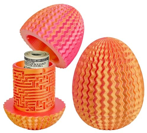 1 Pièces Boîte à Casse-Tête Labyrinthe Ovale avec Compartiment Secret, pour Ranger Argent et Cadeaux, Coffret Mystère 3D rouge Jeu de Réflexion Réutilisable pour Adultes