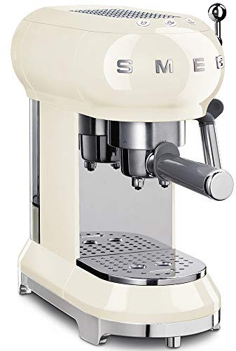 Smeg ECF01CRUK 50's retro style espresso coffee machine, stainless steel filter holder, an anti-drip system, 1L, Cream