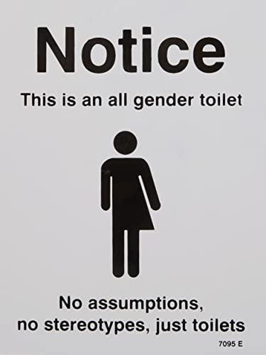 Caledonia Signs 17095E englisches Schild „Notice This Is An All Gender Toilet“