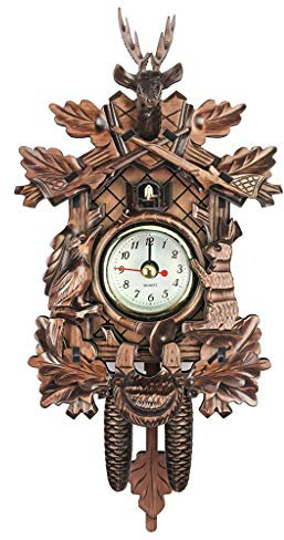 Fenteer Schwarzwalduhr Kuckuck mit Quarzwerk und Kuckuckruf, L