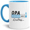 Geschenk-Tasse Du wirst Opa 2021 - Loading/Lade-balken/Schwangerschaft/Baby/Enkel/Nichte/Neffe/Enkelin/Innen & Henkel Hellblau